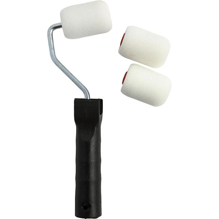 Målarrullar med handtag, B: 6 cm, 1 set