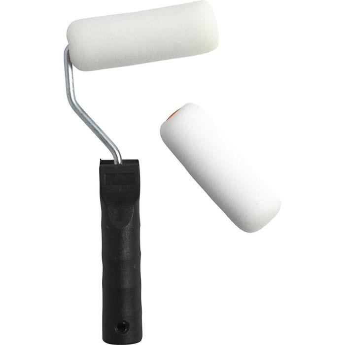 Målarrullar med handtag, B: 10 cm, 1 set