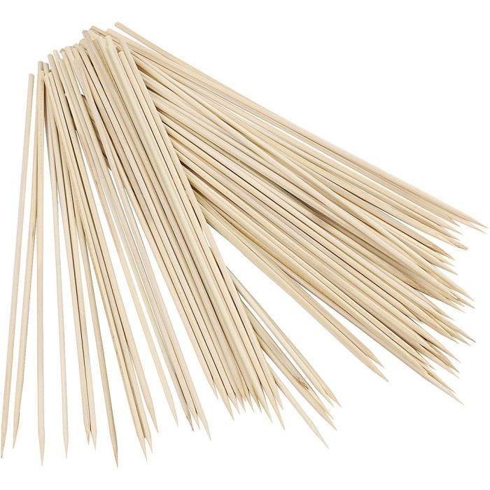 Bambupinnar, L: 25 cm, tjocklek 3 mm, 200 st./ 1 förp.