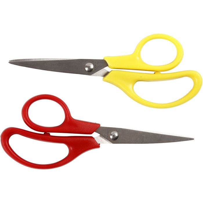 Barnsaxar, L: 12,5 cm, spetsig, höger &amp; vänster, 12 st./ 1 förp.