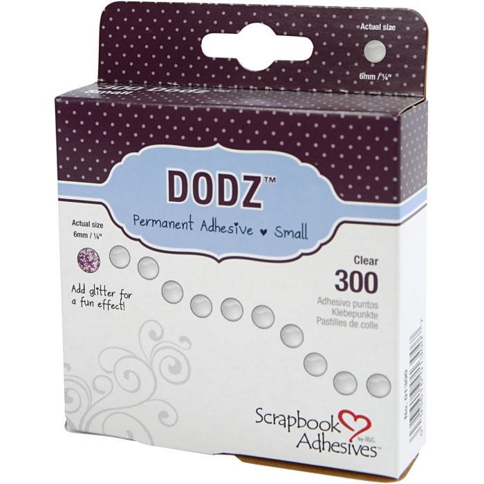 Dodz Adhesive Dots, Dia. 6 mm, tjocklek 0,5 mm, 300 st./ 1 förp.