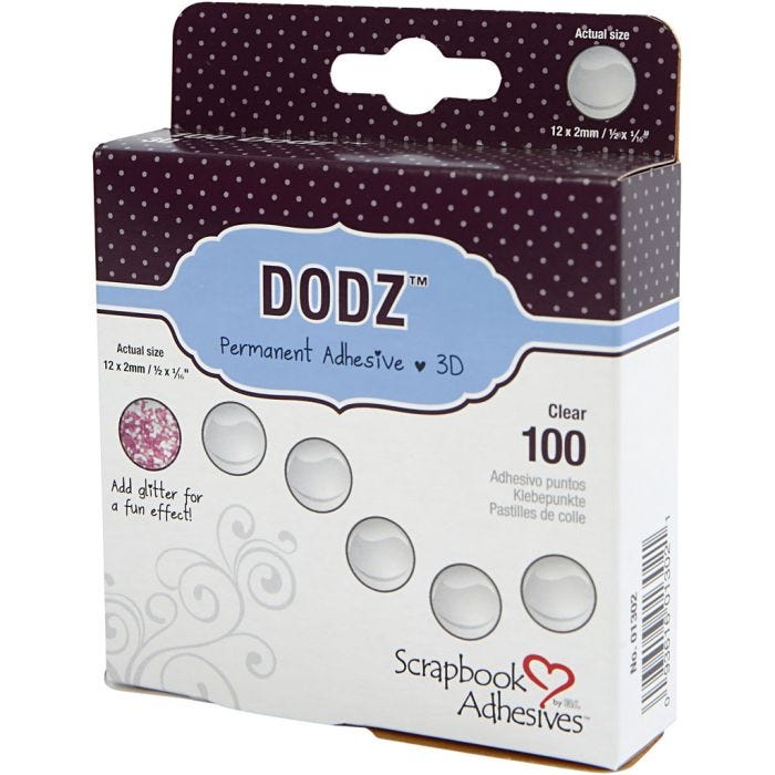 Dodz Adhesive Dots, Dia. 12 mm, tjocklek 2 mm, 100 st./ 1 förp.