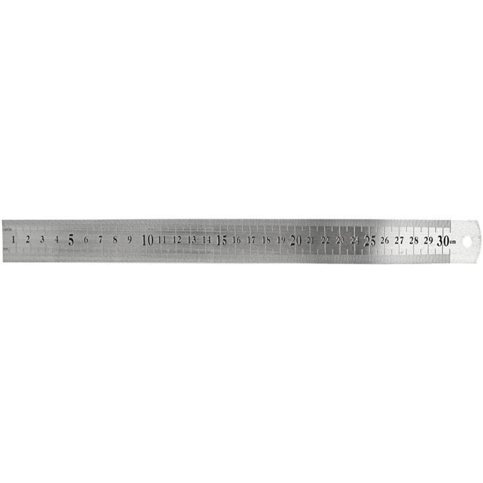 Stållinjal, L: 30 cm, 1 st.
