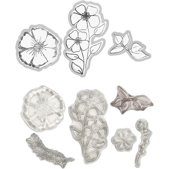 Stämplar och skärschabloner, blommor, 1 st.