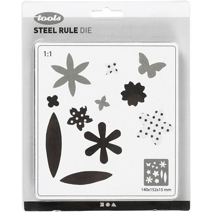 Skärschablon, blommor, stl. 14x15,25 cm, tjocklek 15 mm, 1 st.