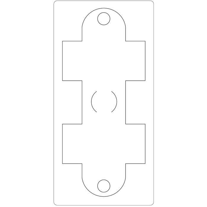 Skärschablon, presentask, stl. 15,2x30,37 cm, tjocklek 15 mm, 1 st.