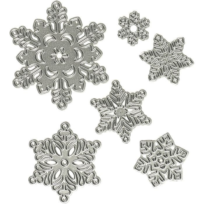 Skärschablon, Snöflinga, Dia. 2-6 cm, 1 st.