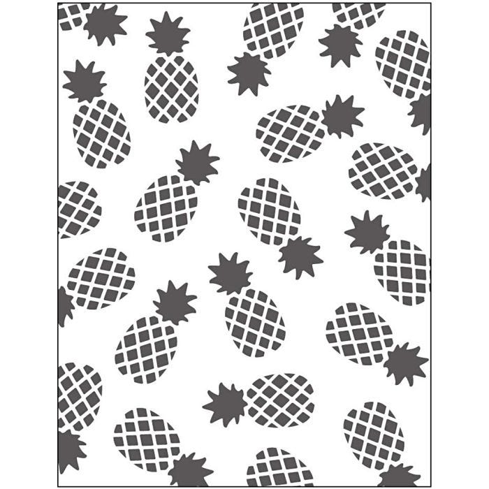 Embossingfolder, ananas, stl. 11x14 cm, tjocklek 2 mm, 1 st.