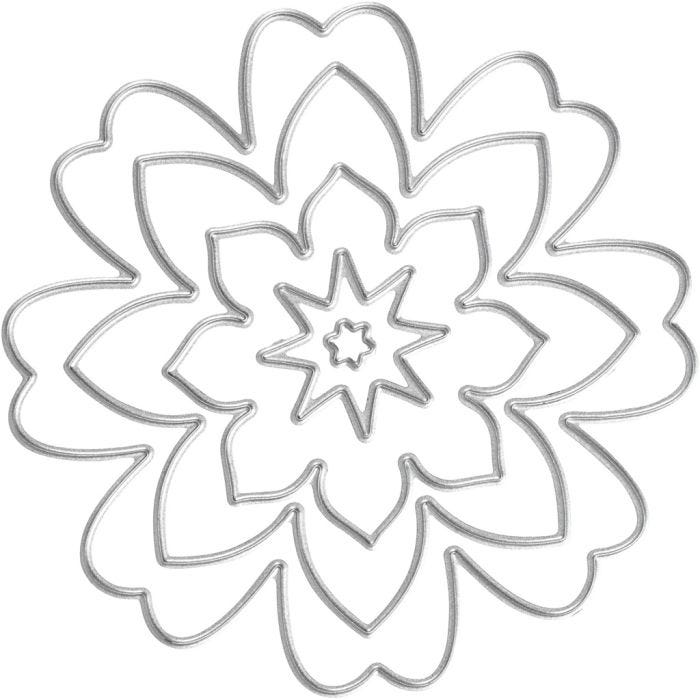 Skärschablon, blomma, Dia. 0,5-8 cm, 1 st.