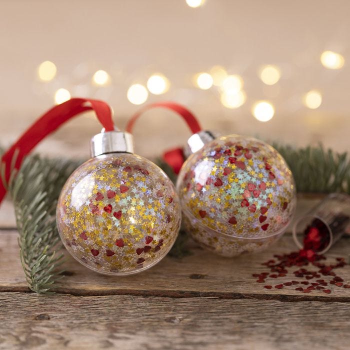 Julgranskulor med paljetter