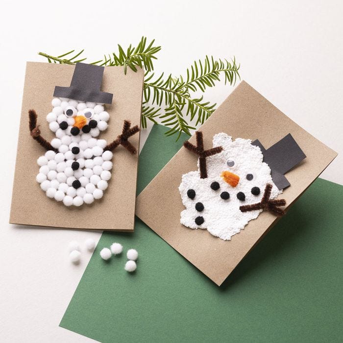Julkort med snögubbar