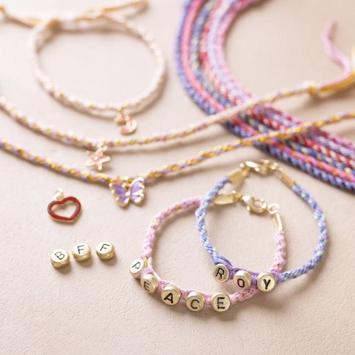 Start DIY Kit: Lär dig fläta Kumihimo: gör armband och mininyckelringar
