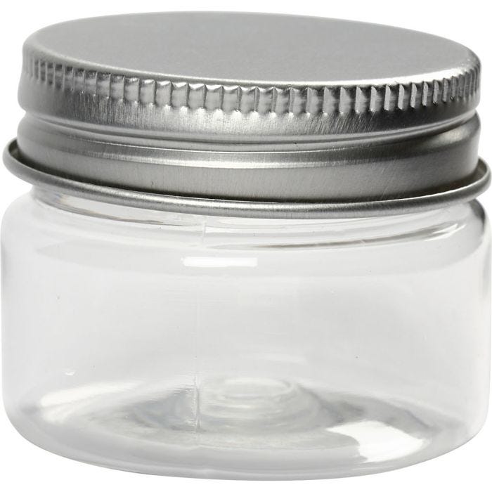 Plastburk med lock, H: 35 mm, Dia. 40 mm, 35 ml, 10 st./ 1 förp.