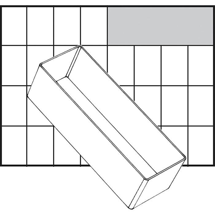 Raaco lådinsats, nr. A8-2, H: 47 mm, stl. 157x55 mm, 1 st.