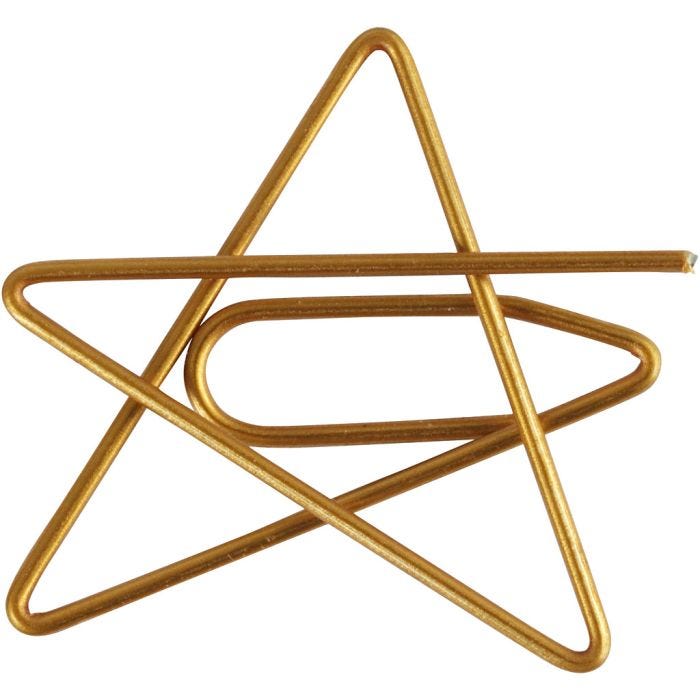 Gem, stjärna, stl. 30x30 mm, guld, 6st./ 1 förp.