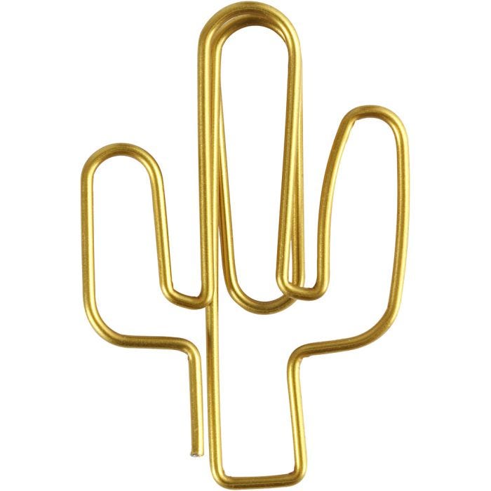 Gem, kaktus, stl. 40x30 mm, guld, 6st./ 1 förp.