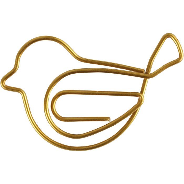 Gem, fågel, stl. 32x40 mm, guld, 6st./ 1 förp.