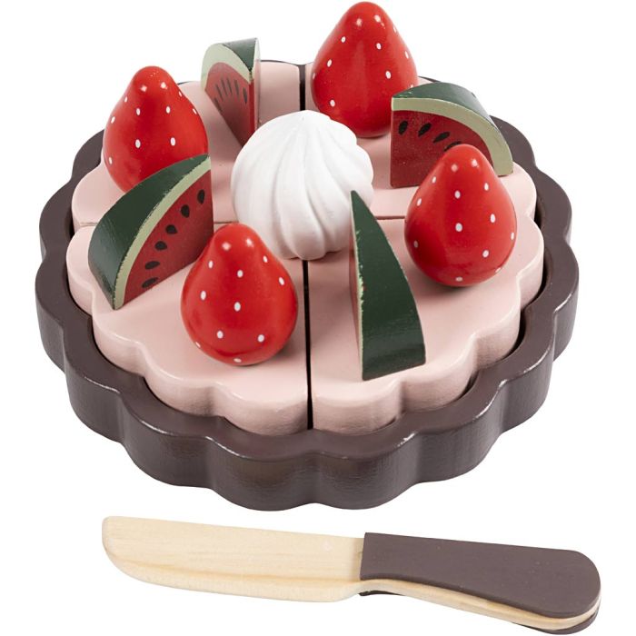 Skär-igenom-kaka i trä, stl. 16x8 cm, 1 st.