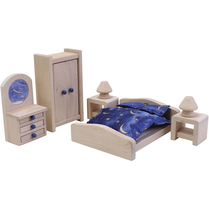 Educo Dockhusmöbler, Sovrum, stl. 3-14 cm, 10 st./ 1 set
