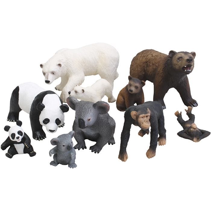 Schleich vilda djur, stl. 11-17 cm, 10 st./ 1 set