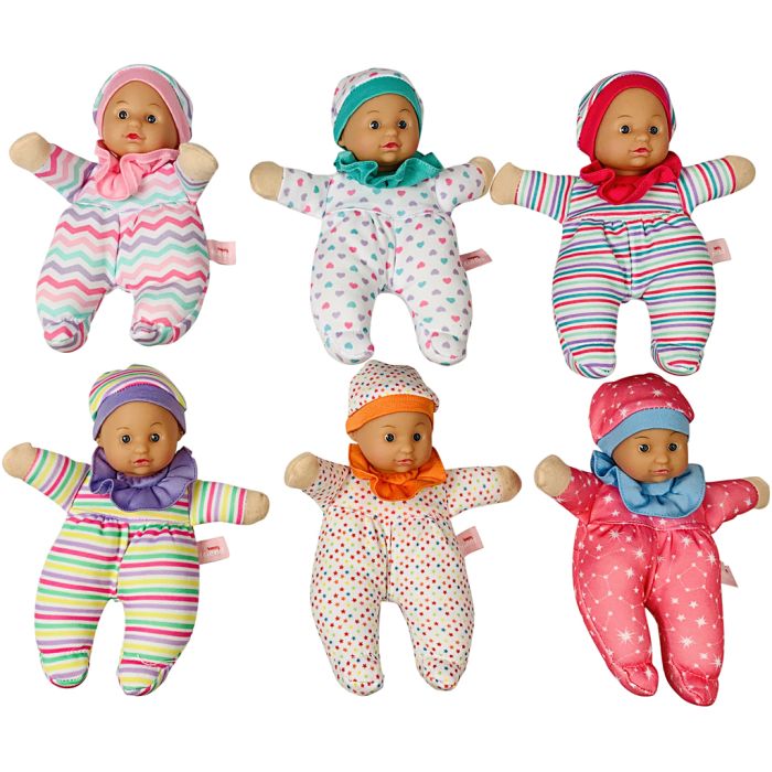 Mjukstoppad dockor, stl. 20 cm, 6 st./ 1 förp.