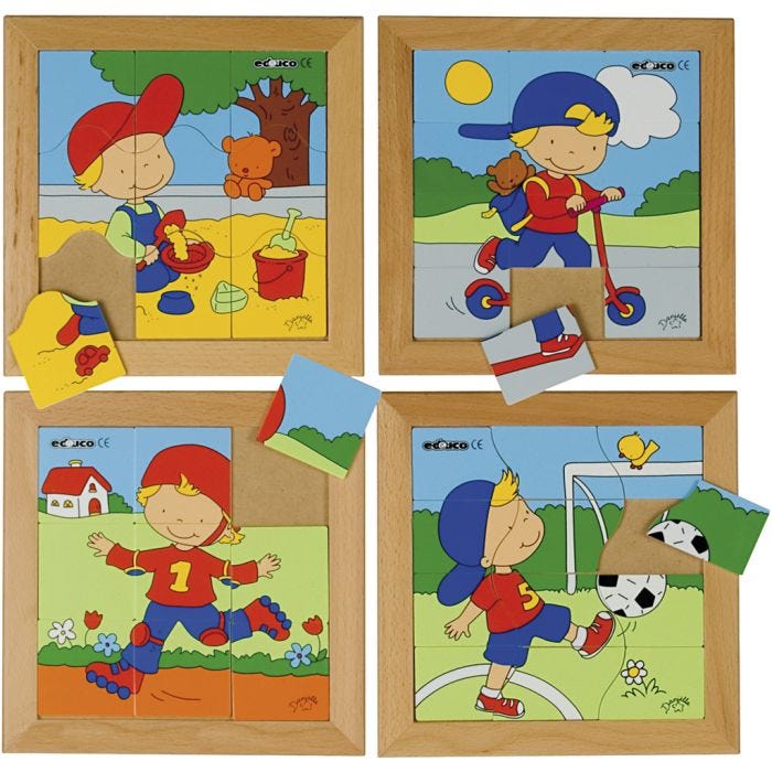 Educo Pussel, pojke, 9-12 brickor, 4 st./ 1 st.