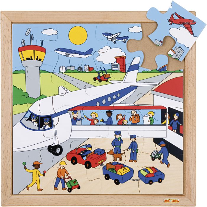 Educo Träpussel, stl. 34x34 cm, 16 brickor, 1 st.