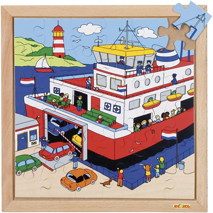 Educo Träpussel, stl. 34x34 cm, 36 brickor, 1 st.