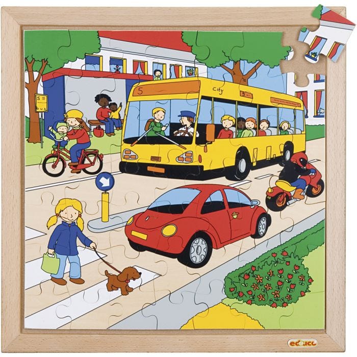 Educo Träpussel, stl. 34x34 cm, 49 brickor, 1 st.