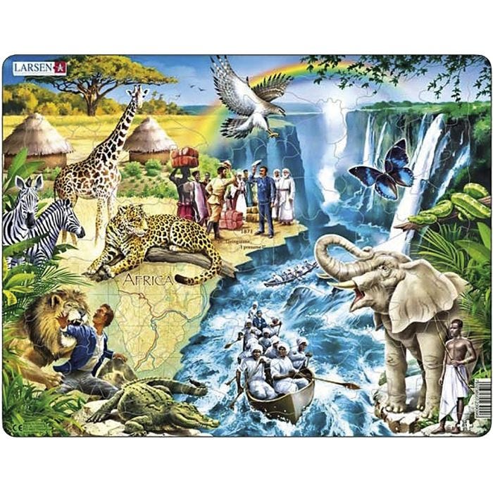 Pussel, Afrika, stl. 28,5x36,5 cm, 81 brickor, 1 st.