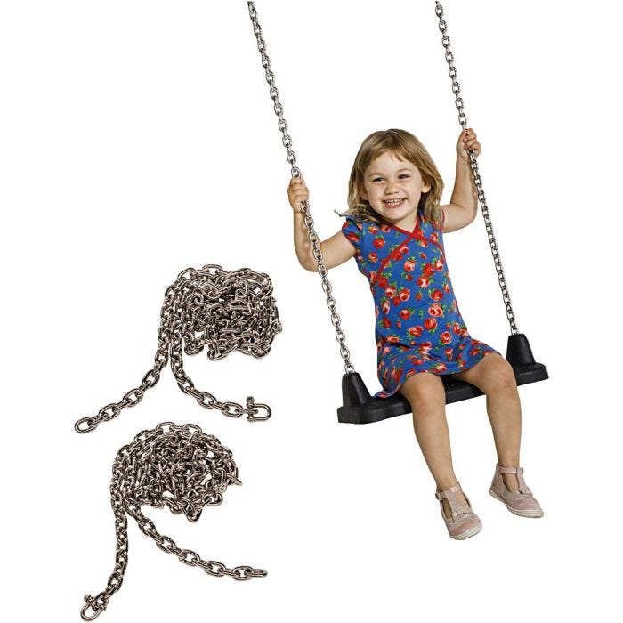 Gunga med stålkedjor, H: 10,5 cm, L: 45 cm, B: 18 cm, 2 delar/ 1 förp.