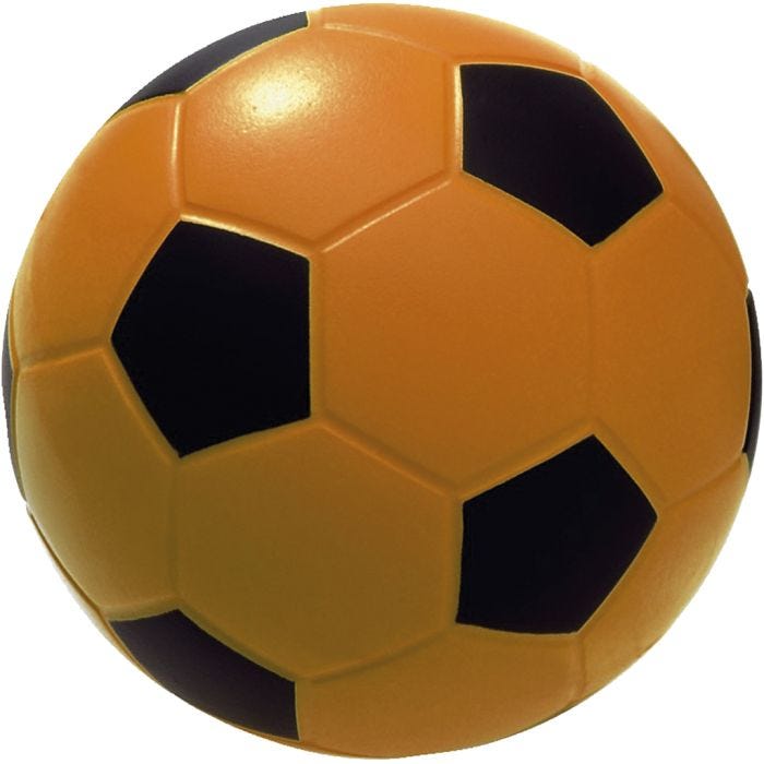 Skumfotball, Dia. 20 cm, svart, orange, 1 st.