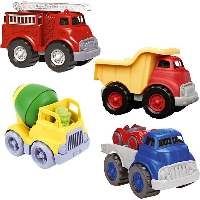 Green Toys bilar, stl. 13-30 cm, 4 st./ 1 set