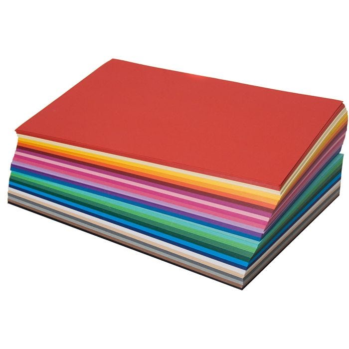 Tonpapper, A4, 130 g, 20x25 mix. ark, 500 ark/ 1 förp.