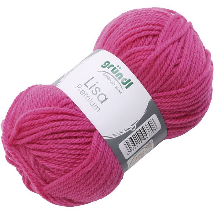 Akrylgarn, rosa, 50 g/ 1 nystan