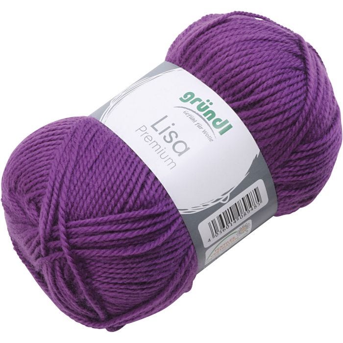 Akrylgarn, lila, 50 g/ 1 nystan
