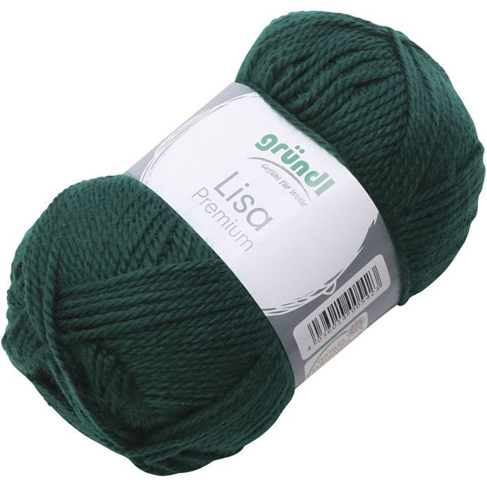Akrylgarn, grön, 50 g/ 1 nystan