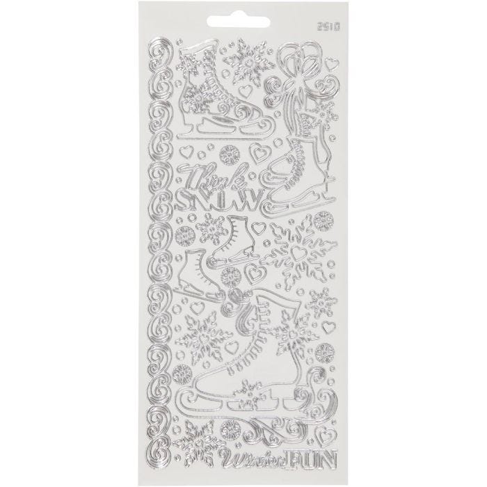 Stickers, skridskor, ark 10x23 cm, 1 ark