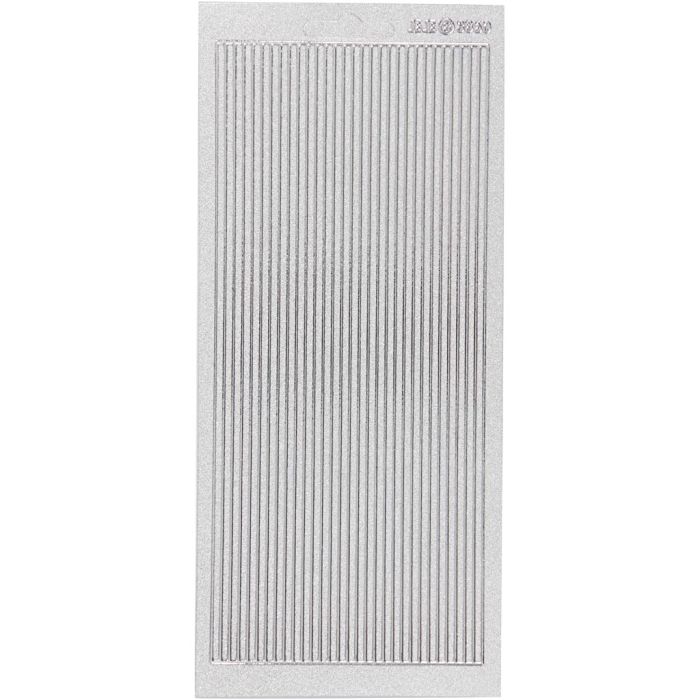 Stickers, bårder, ark 10x23 cm, silver, 1 ark