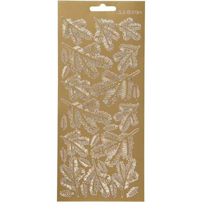 Stickers, kvistar, 10x23 cm, guld