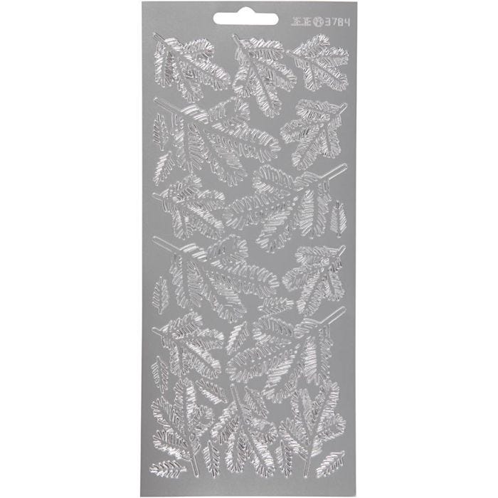 Stickers, kvist, 10x23 cm, silver