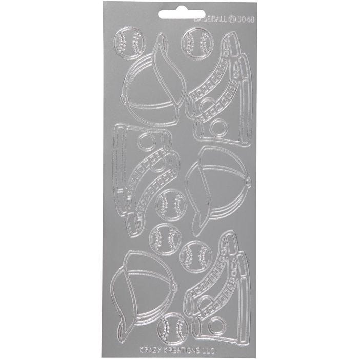 Stickers, sport, ark 10x23 cm, silver, 1 ark