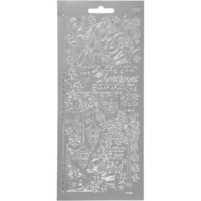 Stickers, lanternor, ark 10x23 cm, silver, 1 ark