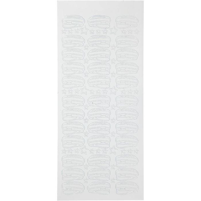 Stickers, studentmössor, ark 10x23 cm, vit, 1 ark