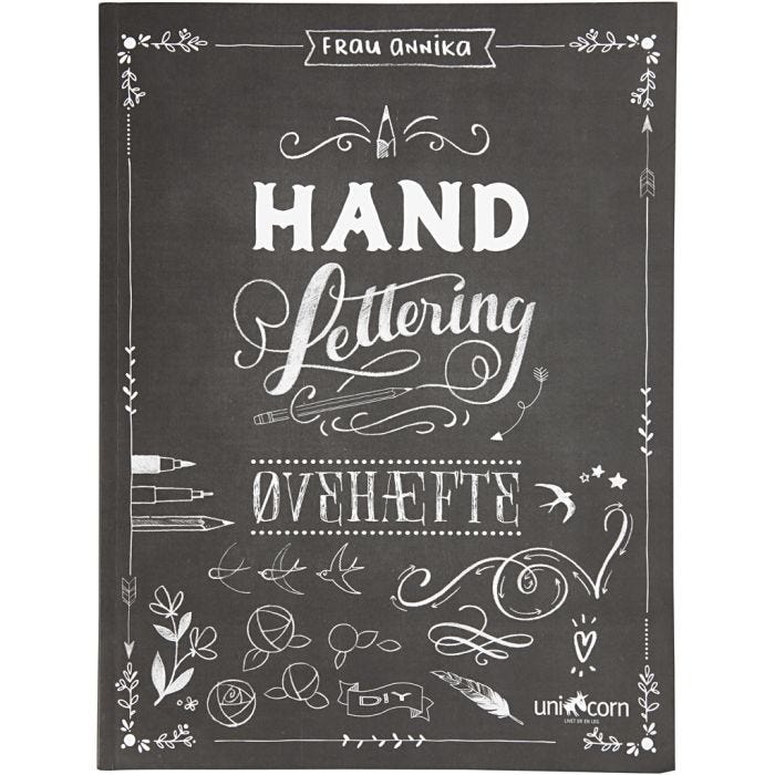 Övningshäfte till 'Hand Lettering*, stl. 21x28 cm, tjocklek 1 cm, 63