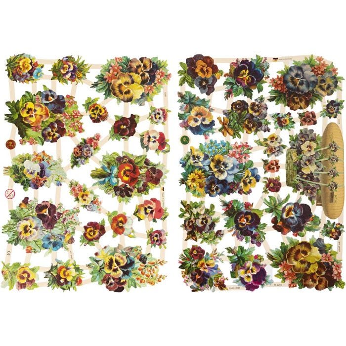 Bokmärken, blommor, ark 16,5x23,5 cm, 2 ark/ 1 förp.