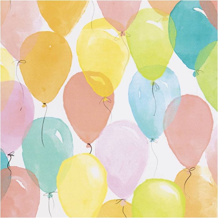 Presentpapper, Ballonger, B: 50 cm, 80 g, pastellfärger, 5 m/ 1 rl.