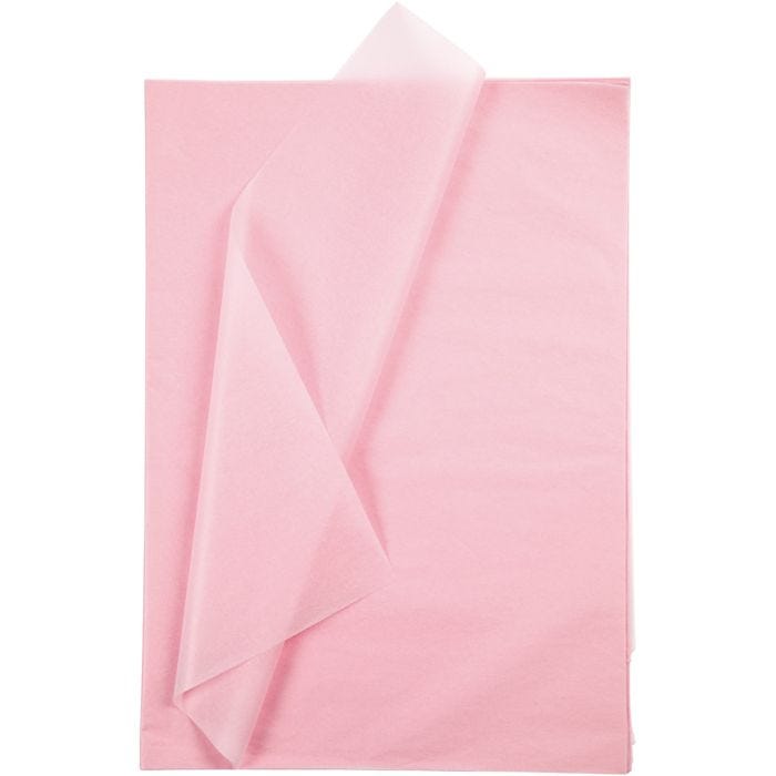 Silkespapper, ark 50x70 cm, 17 g, ljusrosa, 10 ark/ 1 förp.