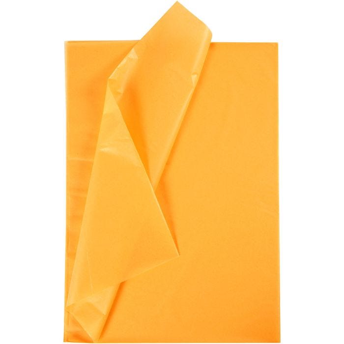Silkespapper, ark 50x70 cm, 17 g, gul, 10 ark/ 1 förp.