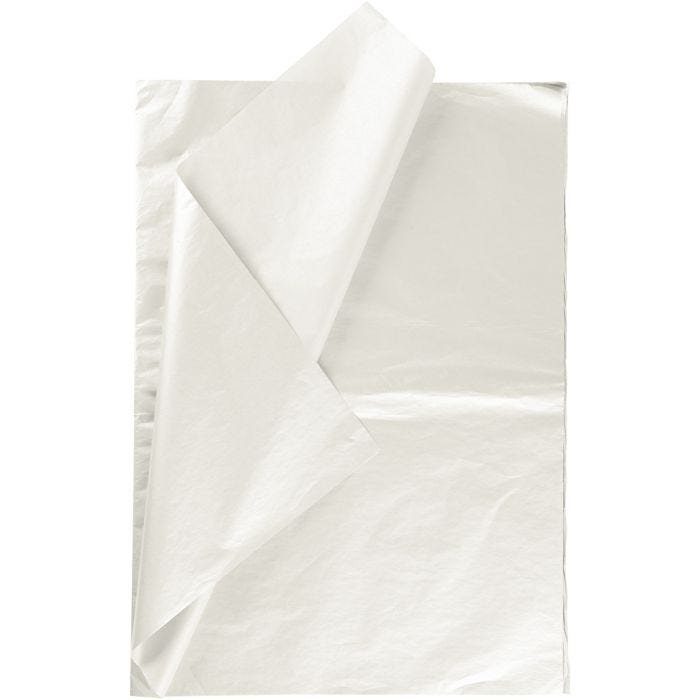 Silkespapper, ark 50x70 cm, 17 g, pärlemor, 6 ark/ 1 förp.